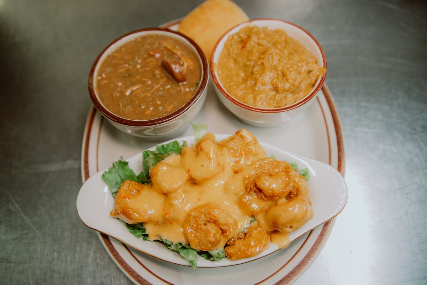 A hearty Feed Mill dinner plate